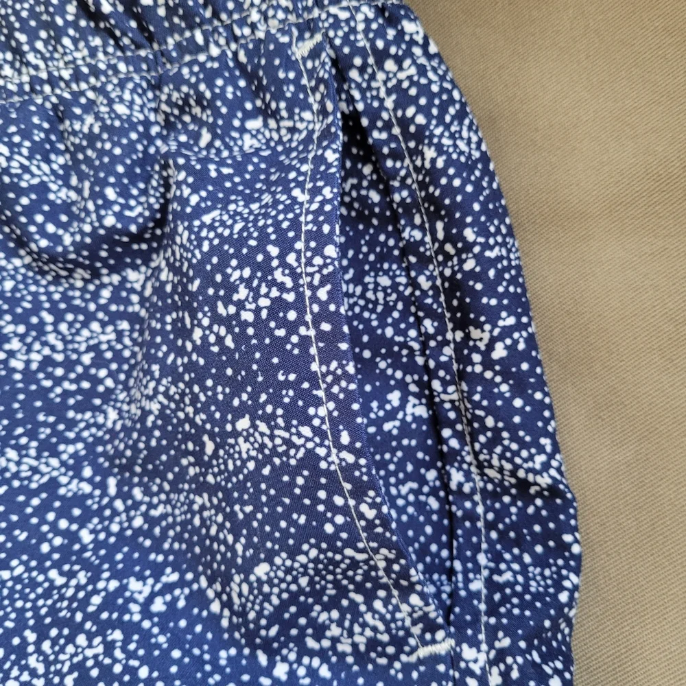 Black Brown 1826 Men's Swim Trunks Blue & White Print Pockets Lined Size…